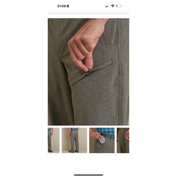 Duluth Trading Men’s Breezeshooter Flex Pants 34x32 Gray Lightweight Hiking N - Picture 4 of 11